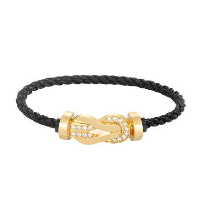 [Rose Jewellery]CHANCE LARGE 8 FIGURE BUCKLE HALF DIAMOND BRACELET GOLD