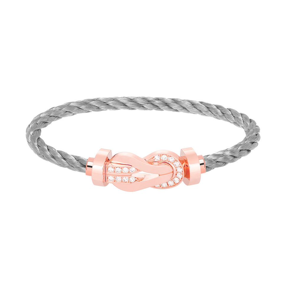 [Rose Jewellery]CHANCE LARGE 8 FIGURE BUCKLE HALF DIAMOND BRACELET ROSE GOLD