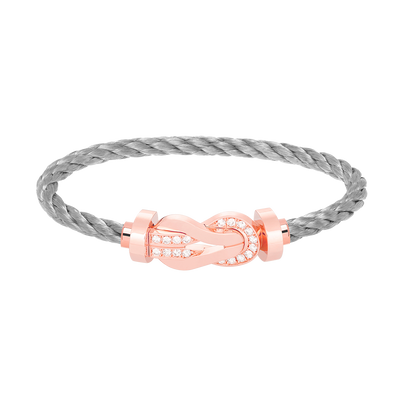 [Rose Jewellery]CHANCE LARGE 8 FIGURE BUCKLE HALF DIAMOND BRACELET ROSE GOLD