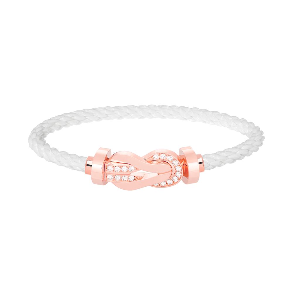 [Rose Jewellery]CHANCE LARGE 8 FIGURE BUCKLE HALF DIAMOND BRACELET ROSE GOLD