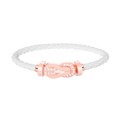 [Rose Jewellery]CHANCE LARGE 8 FIGURE BUCKLE HALF DIAMOND BRACELET ROSE GOLD