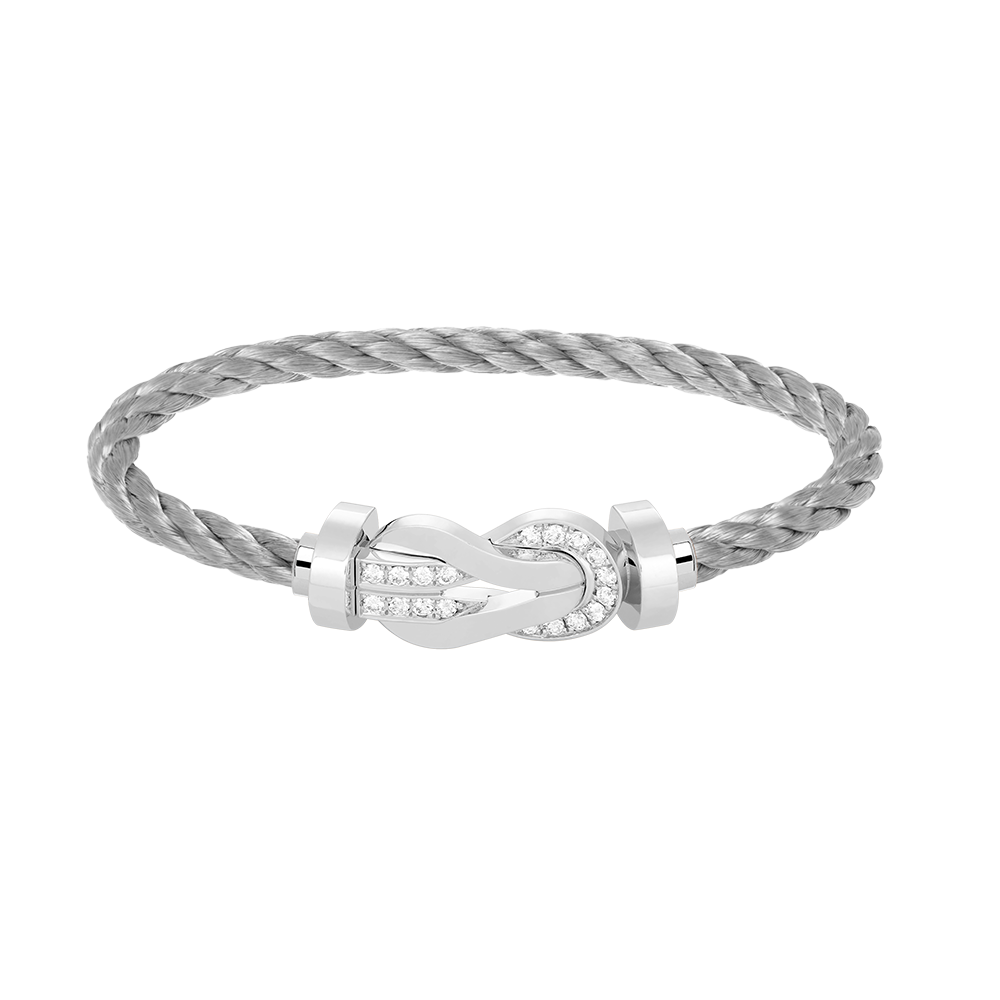 [Rose Jewellery]CHANCE LARGE 8 FIGURE BUCKLE HALF DIAMOND BRACELET SILVER