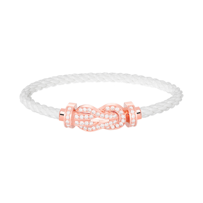 [Rose Jewellery]CHANCE LARGE 8 FIGURE BUCKLE FULL DIAMOND BRACELET ROSE GOLD