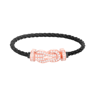 [Rose Jewellery]CHANCE LARGE 8 FIGURE BUCKLE FULL DIAMOND BRACELET ROSE GOLD