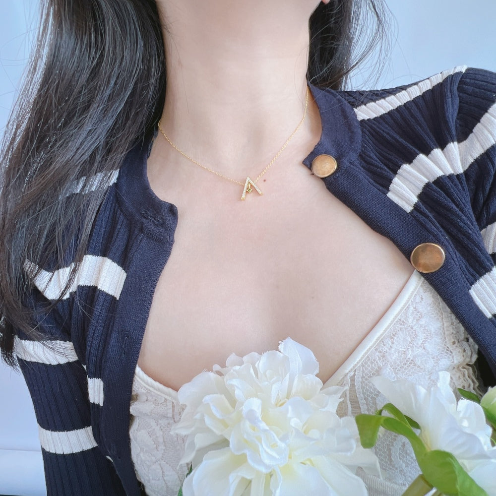 [Rose Jewellery]Sparkling "A" Shape Necklace