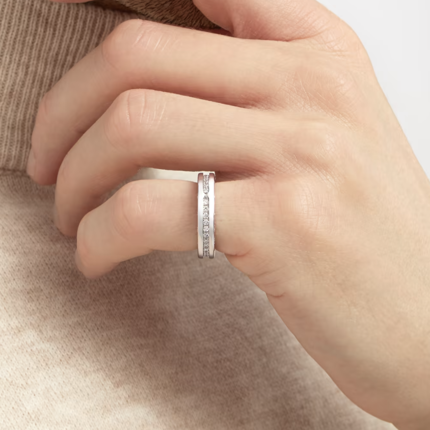 [Rose Jewellery]ZERO 1 ONE-BAND PAVED DIAMONDS ON THE SPIRAL RING