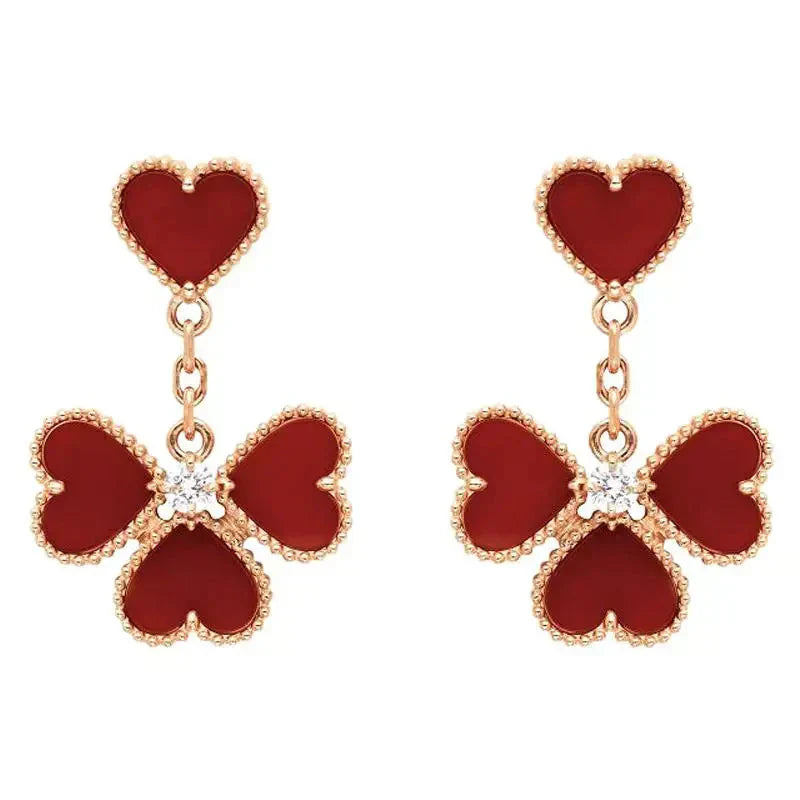 [Rose Jewellery]SWEET CLOVER CARNELIAN EARRINGS