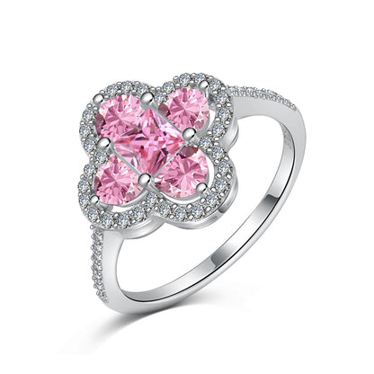 [Rose Jewellery]Luxurious Eternity Flower Shape Banquet Ring