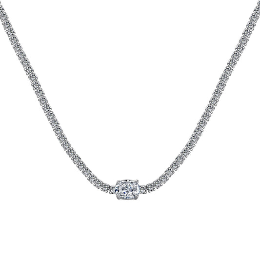 [Rose Jewellery]1.0 Carat Shining Oval Cut Necklace