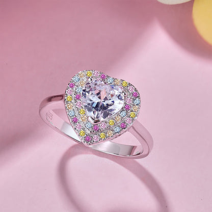 [Rose Jewellery]Delicate Ebullient Heart Shape Wedding Ring