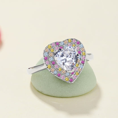 [Rose Jewellery]Delicate Ebullient Heart Shape Wedding Ring