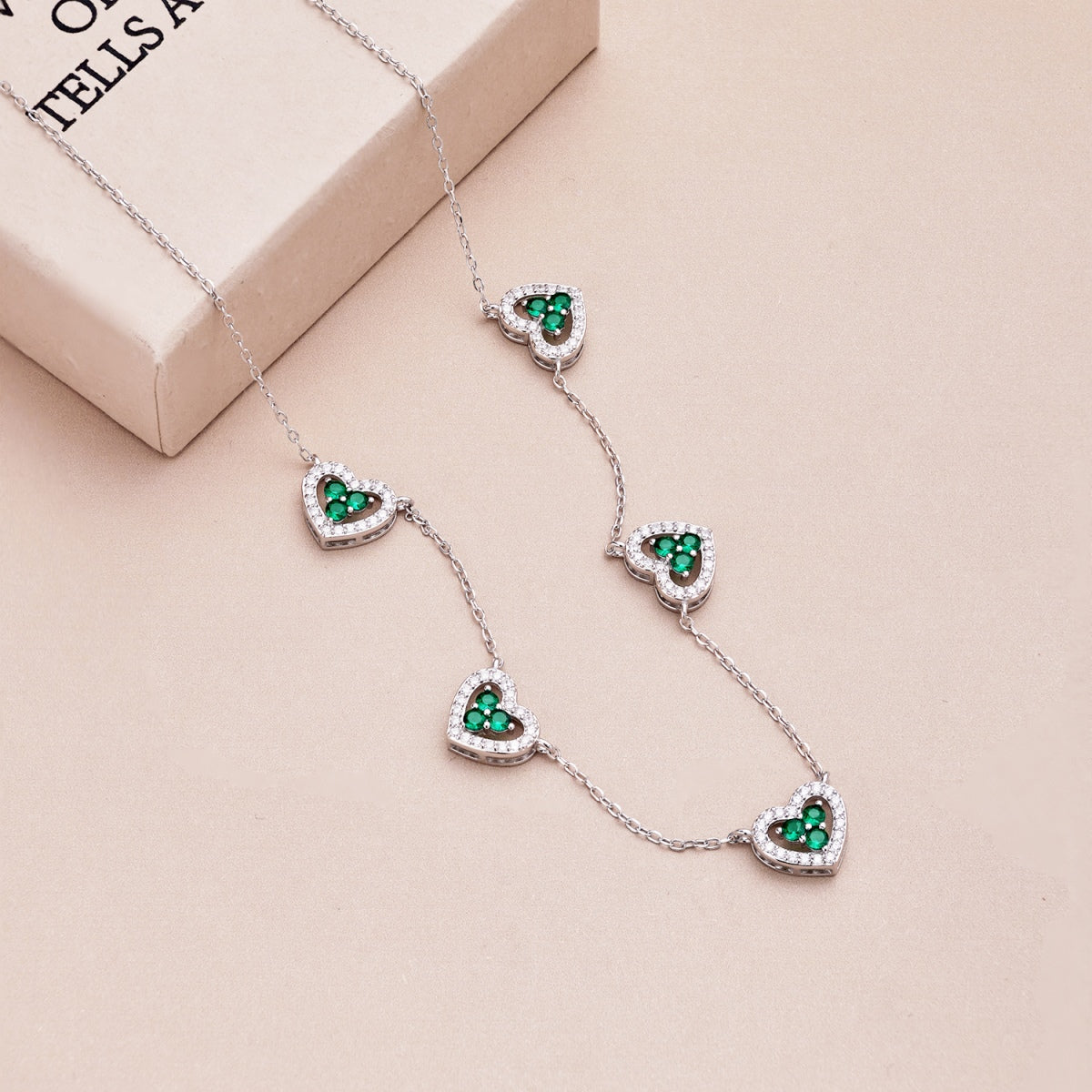 [Rose Jewellery]Sparkling Five Heart Necklace