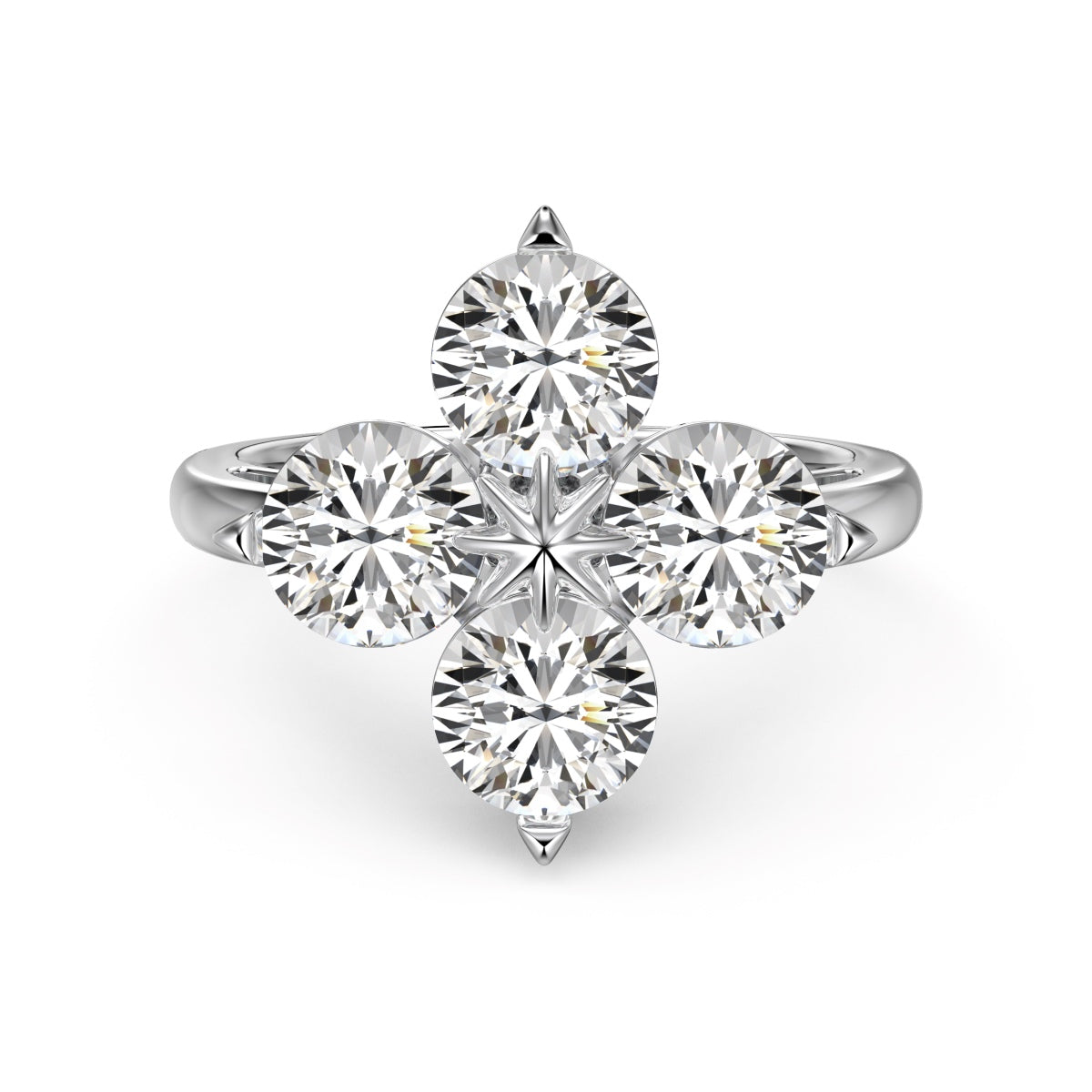 [Rose Jewellery]Four-Leaf Clover Eight-Pointed Star Ring