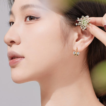 [Rose Jewellery]Exquisite Earrings With Heart-Shaped Bow Design