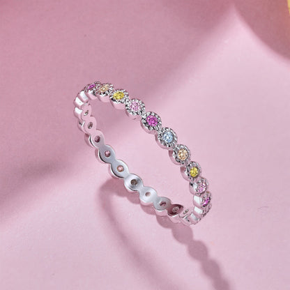 [Rose Jewellery]Radiant Sparkling Round Cut Daily Ring