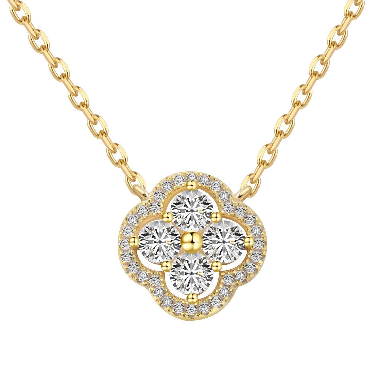 [Rose Jewellery]Exquisite Necklace With Four-Leaf Clover Flower Design