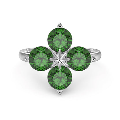 [Rose Jewellery]Four-Leaf Clover Eight-Pointed Star Ring