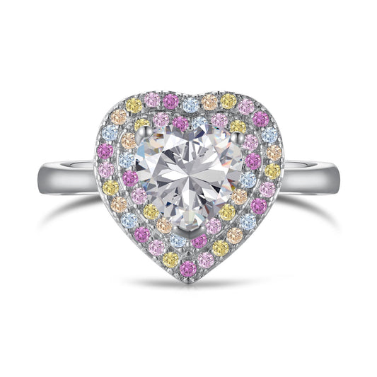 [Rose Jewellery]Delicate Ebullient Heart Shape Wedding Ring