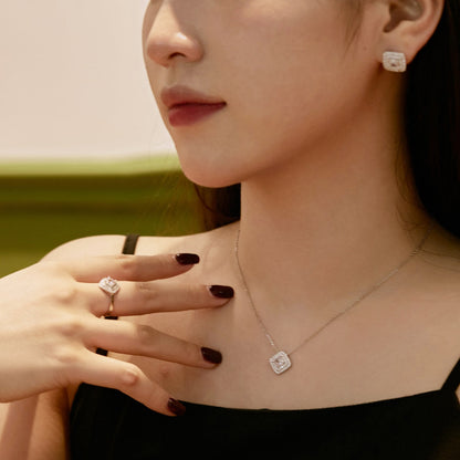 [Rose Jewellery]Sparkling Asscher Cut Necklace