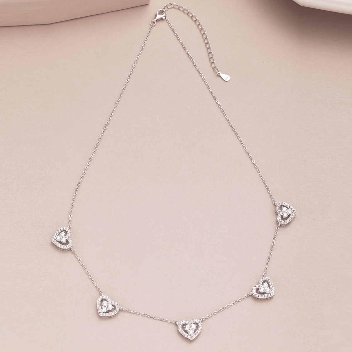 [Rose Jewellery]Sparkling Five Heart Necklace