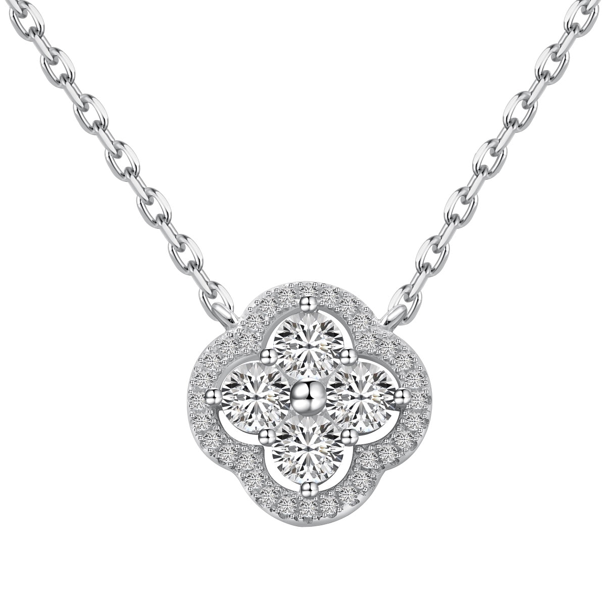 [Rose Jewellery]Exquisite Necklace With Four-Leaf Clover Flower Design