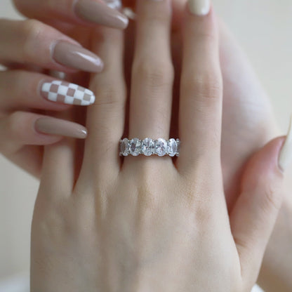 [Rose Jewellery]Dainty Elongated Cushion Cut Tennis Ring