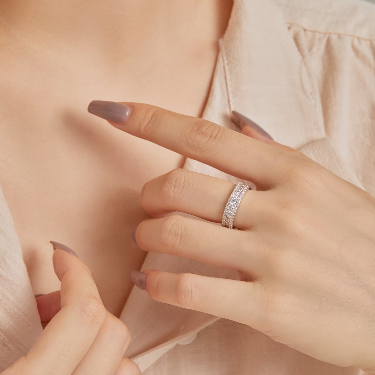 [Rose Jewellery]Delicate Colorful Round Cut Daily Ring