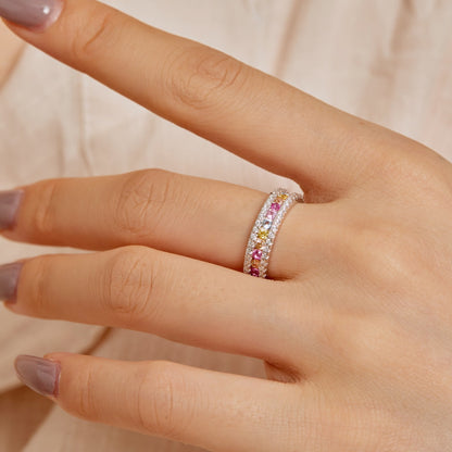 [Rose Jewellery]Delicate Colorful Round Cut Daily Ring