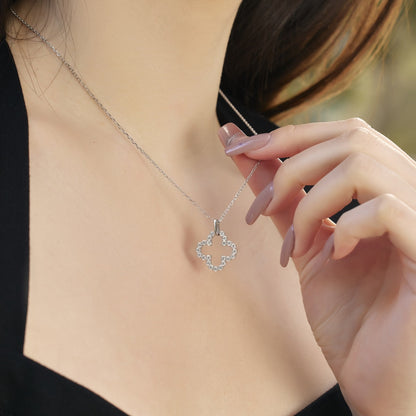 [Rose Jewellery]Four-Leaf Clover Hollow Design Exquisite Necklace