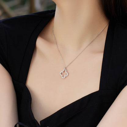 [Rose Jewellery]Four-Leaf Clover Hollow Design Exquisite Necklace