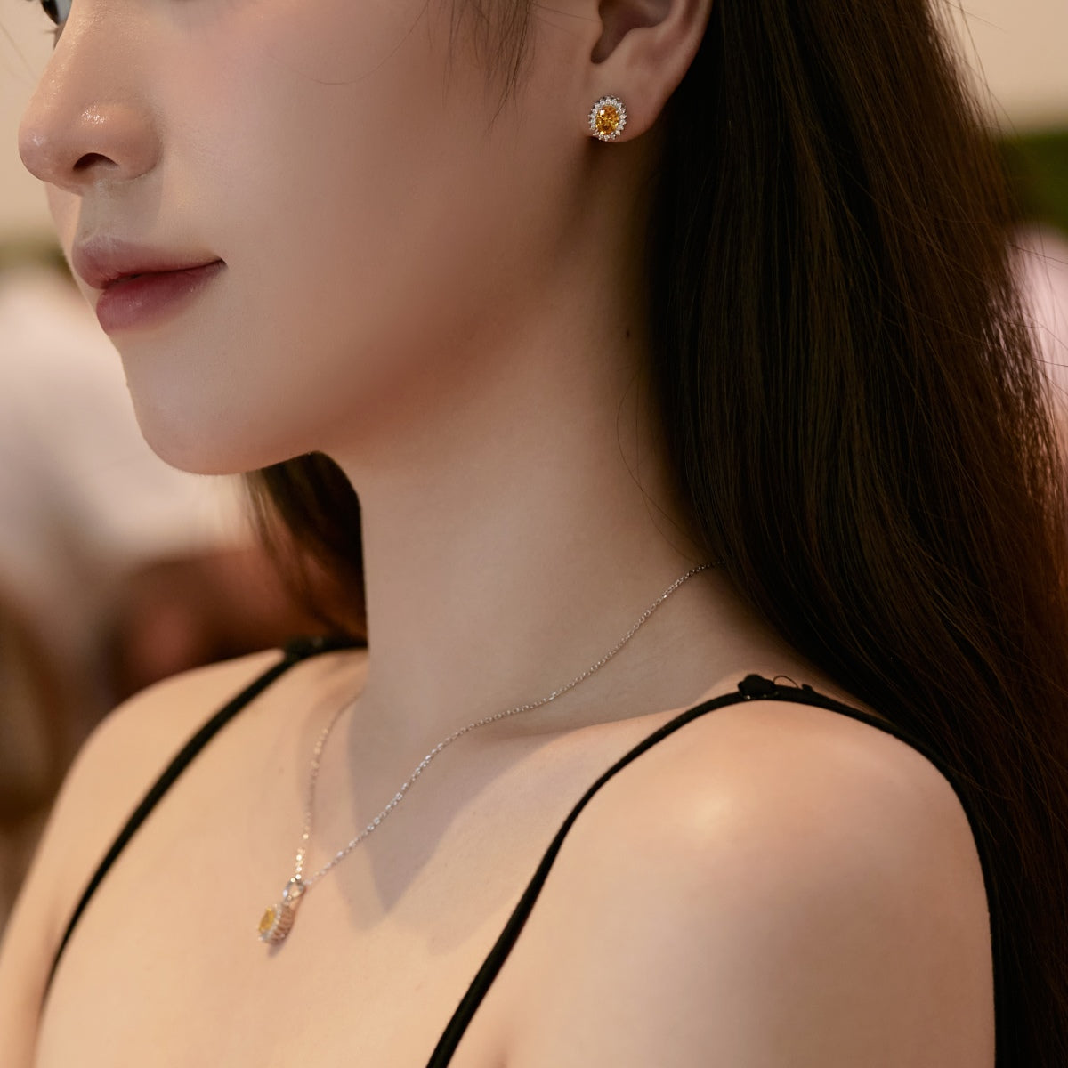 [Rose Jewellery]Delicate Radiant Oval Cut Daily Earrings