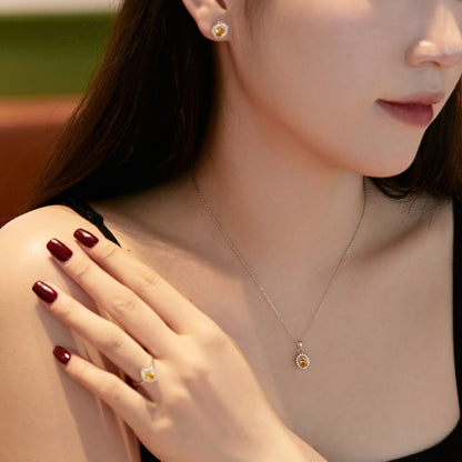 [Rose Jewellery]Delicate Radiant Oval Cut Daily Earrings