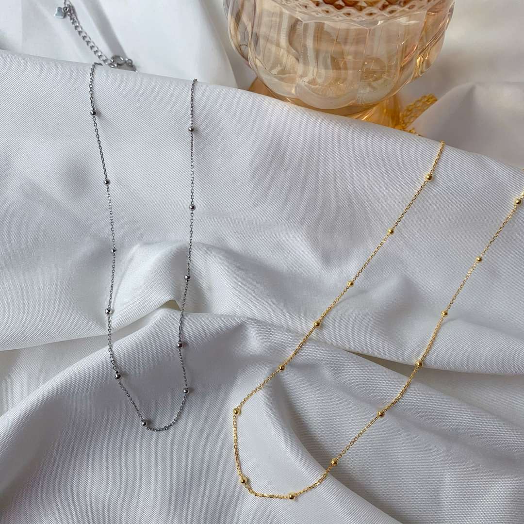 [Rose Jewellery]Small Bead Clavicle Chain Simple Necklace