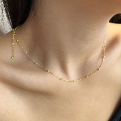 [Rose Jewellery]Small Bead Clavicle Chain Simple Necklace