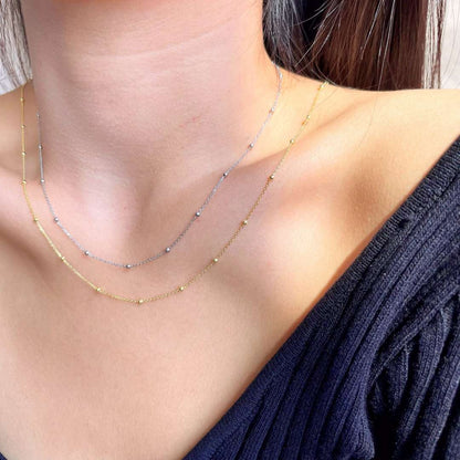 [Rose Jewellery]Small Bead Clavicle Chain Simple Necklace