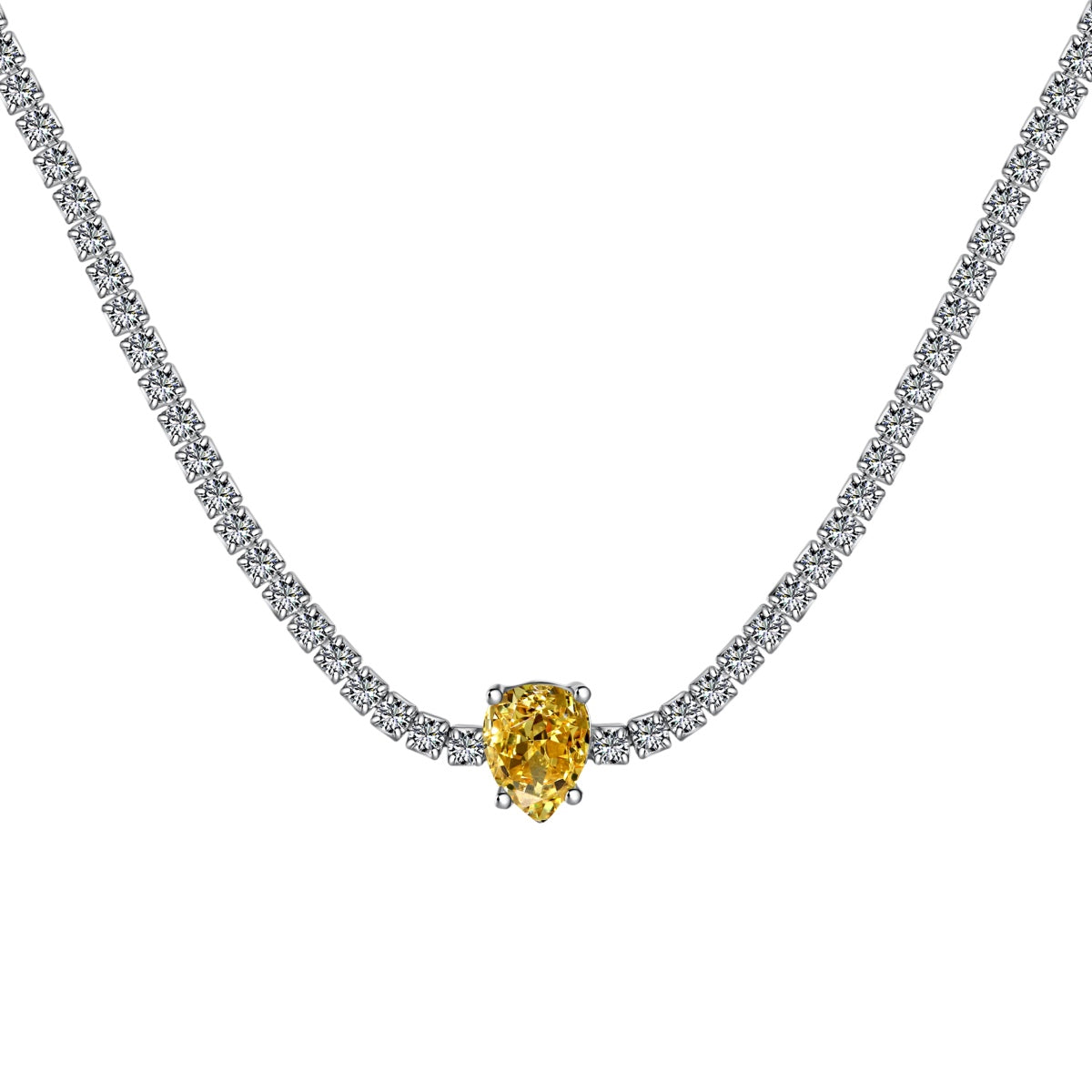 [Rose Jewellery]1.0 carat Unique Pear Cut Tennis Necklace