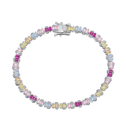 [Rose Jewellery]Delicate Colorful Emerald Cut Party Bracelet