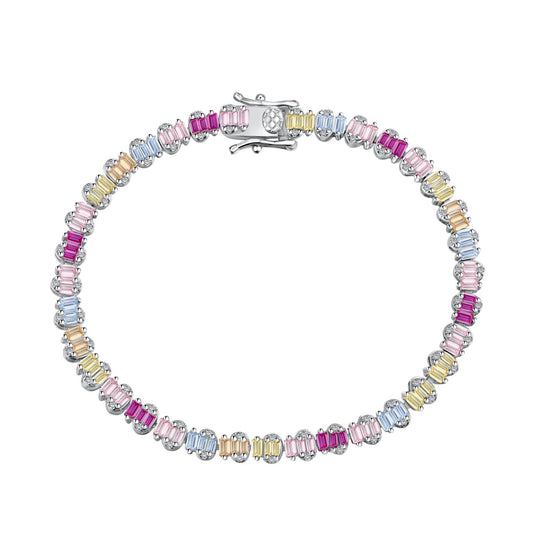 [Rose Jewellery]Delicate Colorful Emerald Cut Party Bracelet