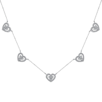 [Rose Jewellery]Sparkling Five Heart Necklace