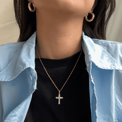 [Rose Jewellery]Delicate Cross Shape Necklace