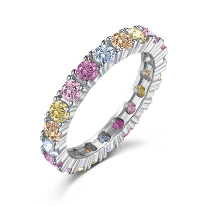 [Rose Jewellery]Dazzling Lustrous Round Cut Tennis Ring