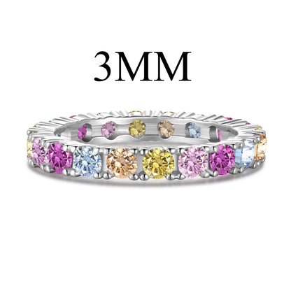 [Rose Jewellery]Dazzling Lustrous Round Cut Tennis Ring