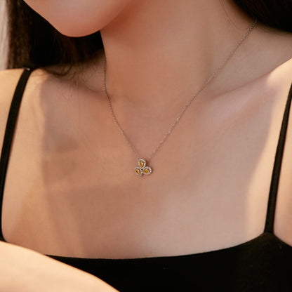 [Rose Jewellery]Elegant Flower Shape Pear Cut Necklace