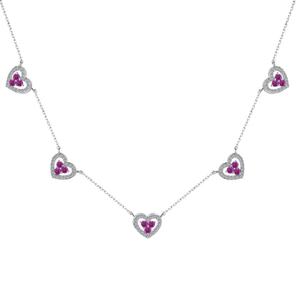 [Rose Jewellery]Sparkling Five Heart Necklace