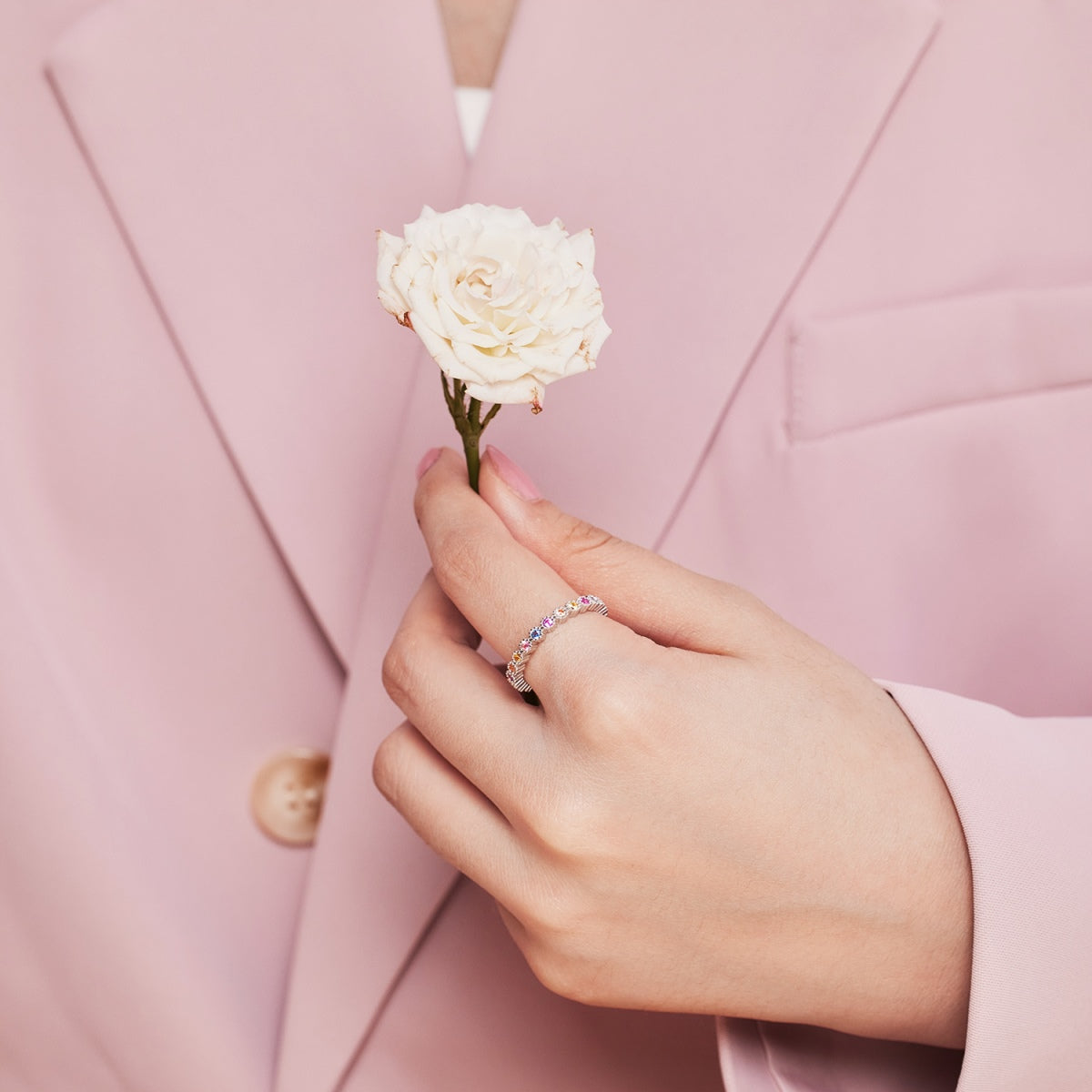 [Rose Jewellery]Unique Scintillating Round Cut Daily Ring