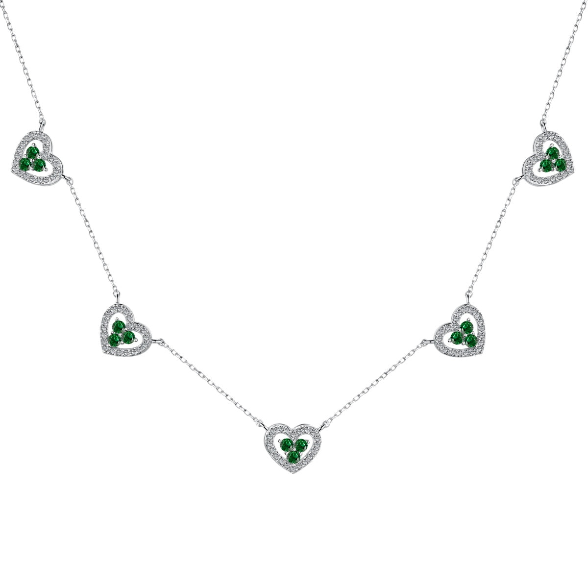 [Rose Jewellery]Sparkling Five Heart Necklace