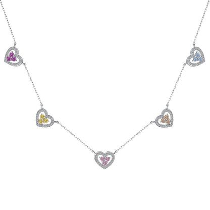 [Rose Jewellery]Sparkling Five Heart Necklace