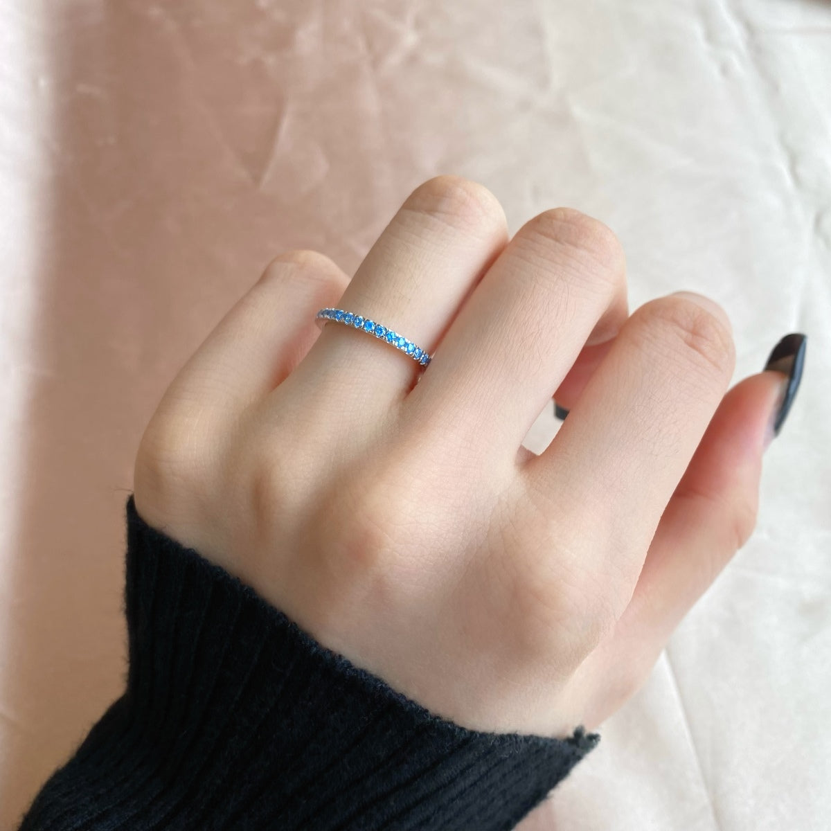 [Rose Jewellery]Delicate Sparkling Round Cut Daily Ring