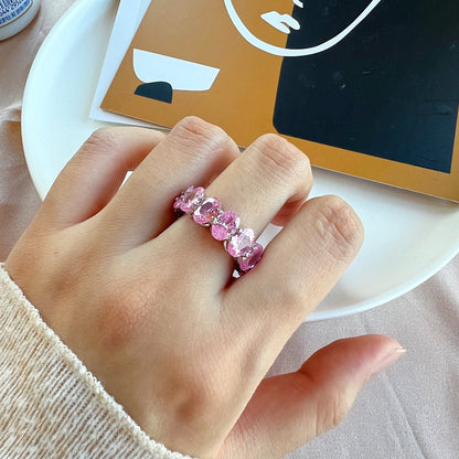 [Rose Jewellery]Dainty Elongated Cushion Cut Tennis Ring