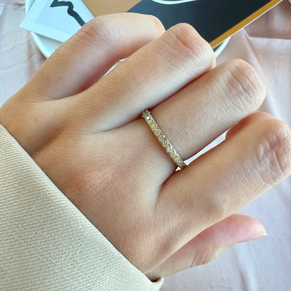 [Rose Jewellery]Delicate Sparkling Round Cut Daily Ring